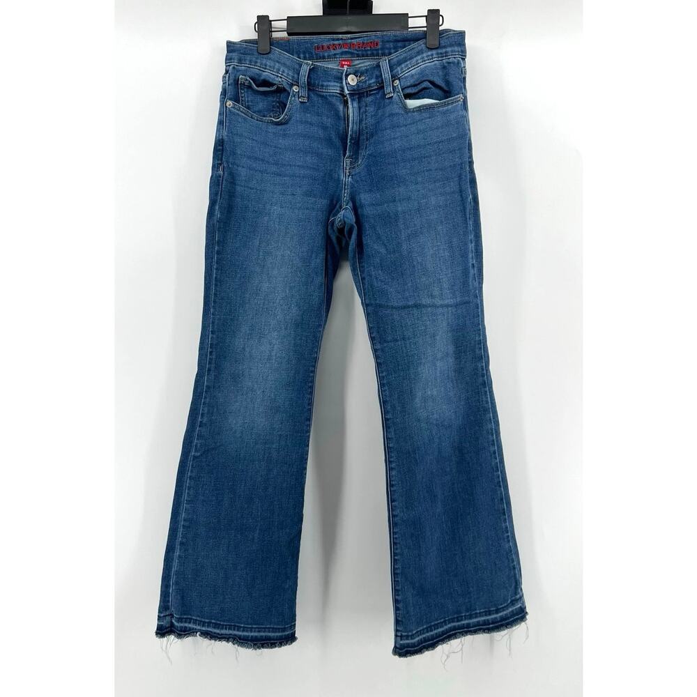 Lucky Brand Sweet Mid Rise Flare Jeans Women's Size 6/28 Raw Hem